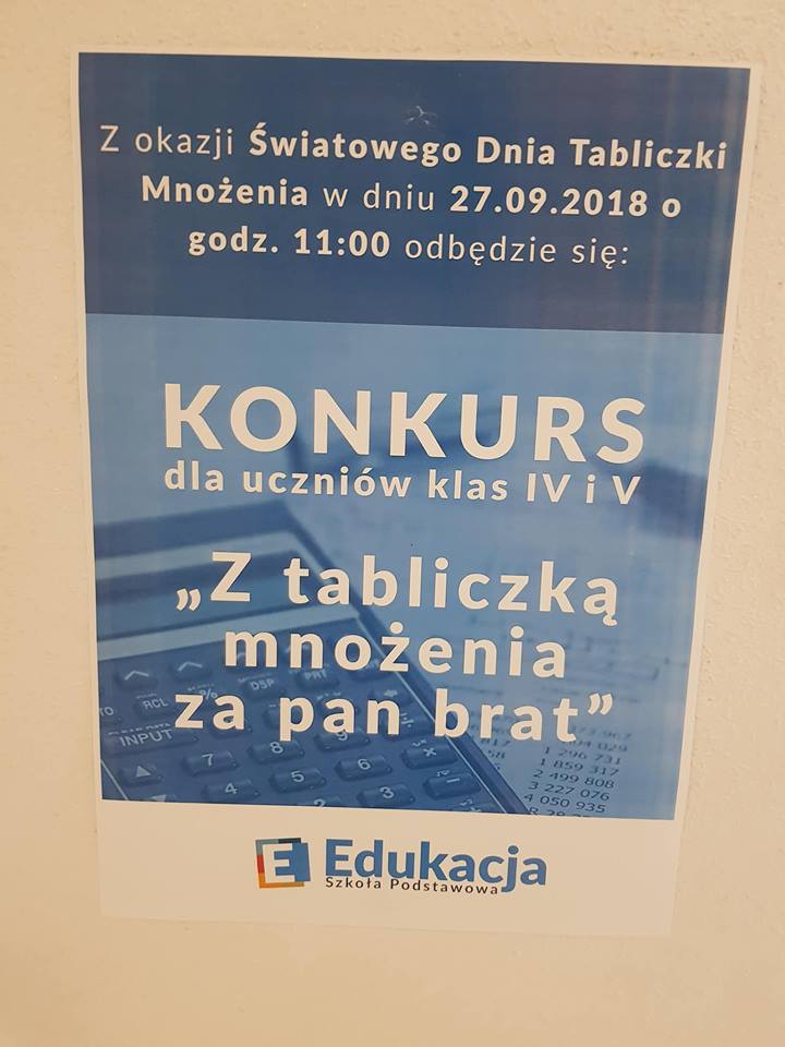 Plakat - konkurs matematyczny SP Edukacja Wrocław