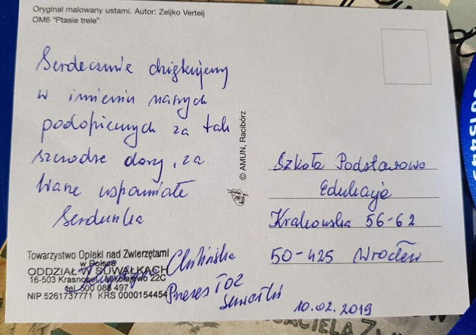 Podziękowania za zbiórkę