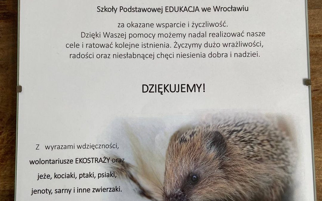 Podziękowania od EKOSTRAŻY