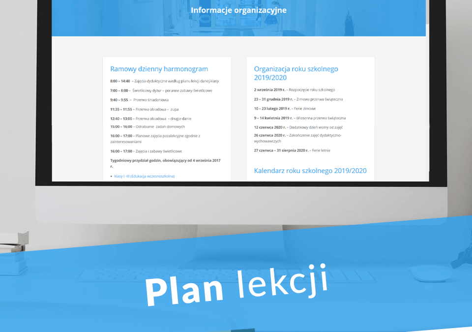 Plan lekcji na rok szkolny 2020/21