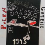 Czarny plakat przedstawiający Polskę walczącą na konkurs patriotyczny