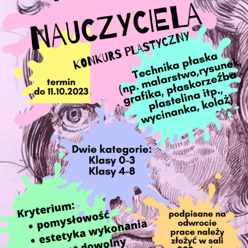 🎨✨ Konkurs na „PORTRET NAUCZYCIELA”! 📏🖌️