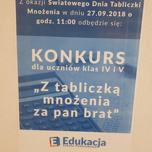 Z tabliczką mnożenia za pan brat – konkurs