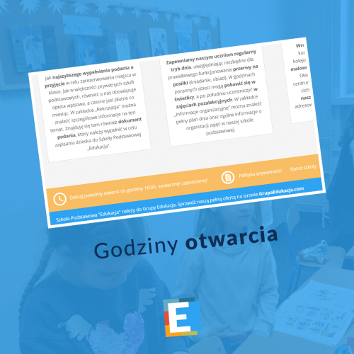 Godziny otwarcia na stronie!